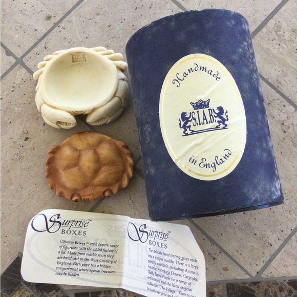 SIAB Trinket Box Resin Crab England Collectable Rare - Picture 1 of 4